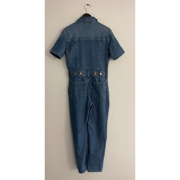 Gap 2 Denim Jumpsuit Short Sleeve Womens Painter Carpenter Style Jeans - Picture 11 of 11